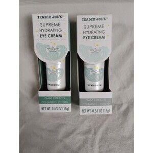 2 x Trader Joe's Supreme Hydrating Eye Cream .53 oz Plant Extracts Manuka Honey